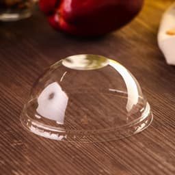 Крышка купольная пластиковая одноразовая ПЭТ, без отверстия d=9.5 см, прозрачная