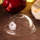 Крышка купольная пластиковая одноразовая ПЭТ, с отверстием для трубочки, d=9.5 см, прозрачная