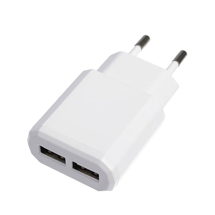 Сетевое зарядное устройство Luazon LN-10, 2 USB, 2.1/1 A, белое