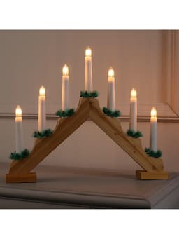 Светодиодная фигура «Рождественская горка» 39×31×5 см, дерево, 220 В, свечение тёплое белое