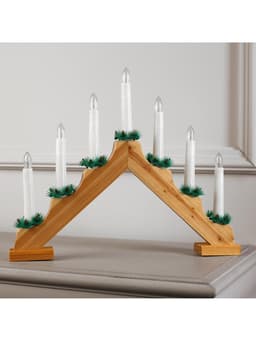 Светодиодная фигура «Рождественская горка» 39×31×5 см, дерево, 220 В, свечение тёплое белое