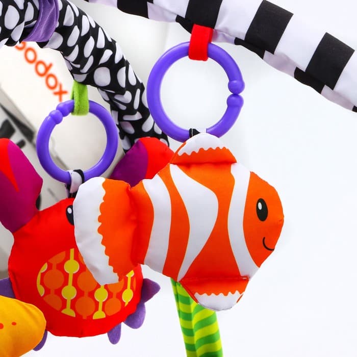 Развивающий коврик-манеж Крошка Я «Черепаха», 3 в 1, 68×68 см, 30 цветных шариков, 4 игрушки