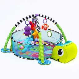 Развивающий коврик-манеж Крошка Я «Черепаха», 3 в 1, 68×68 см, 30 цветных шариков, 4 игрушки