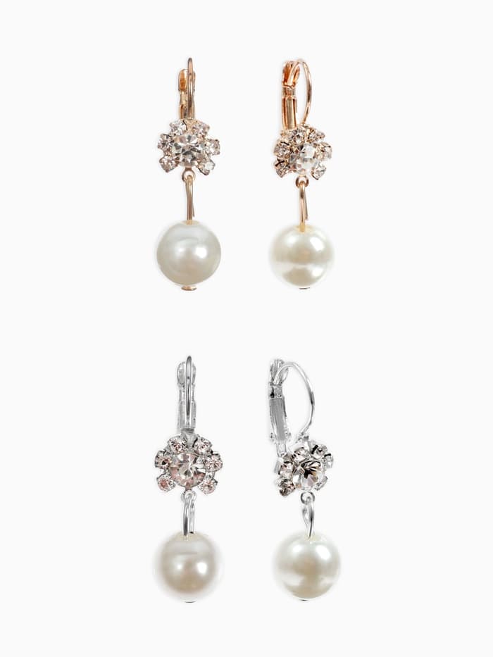 Серьги с жемчугом «Грация», цветы с бусиной, цвет МИКС