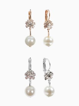 Серьги с жемчугом «Грация», цветы с бусиной, цвет МИКС