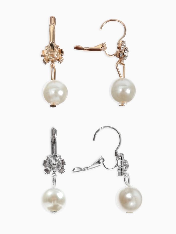 Серьги с жемчугом «Грация», цветы с бусиной, цвет МИКС