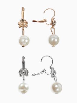 Серьги с жемчугом «Грация», цветы с бусиной, цвет МИКС