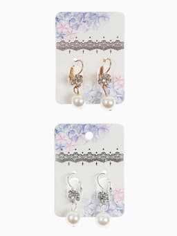 Серьги с жемчугом «Грация», цветы с бусиной, цвет МИКС