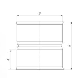 Адаптер котла для дымохода «УМК», d=120×120 мм, нержавеющая сталь 1.0 мм