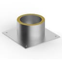 Потолочно проходной узел дымохода «УМК», d=130 мм, тёплый, оцинкованная нержавеющая сталь, круглый