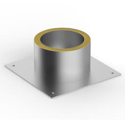 Потолочно проходной узел дымохода «УМК», d=220 мм, тёплый, оцинкованная нержавеющая сталь, круглый
