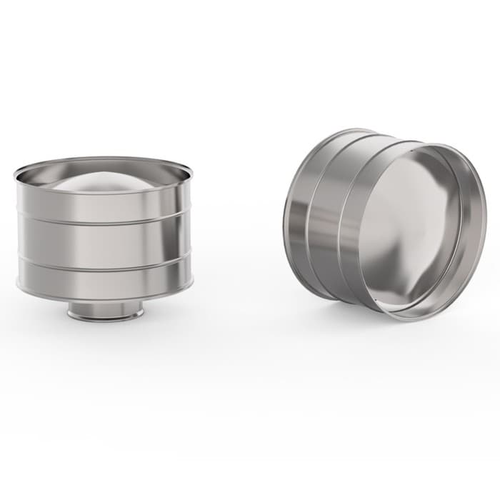 Зонт для дымохода «УМК», с дефлектором, d=115 мм, нержавеющая сталь, 0.5 мм