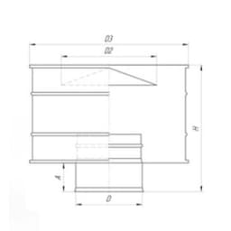 Зонт для дымохода «УМК», с дефлектором, d=115 мм, нержавеющая сталь, 0.5 мм