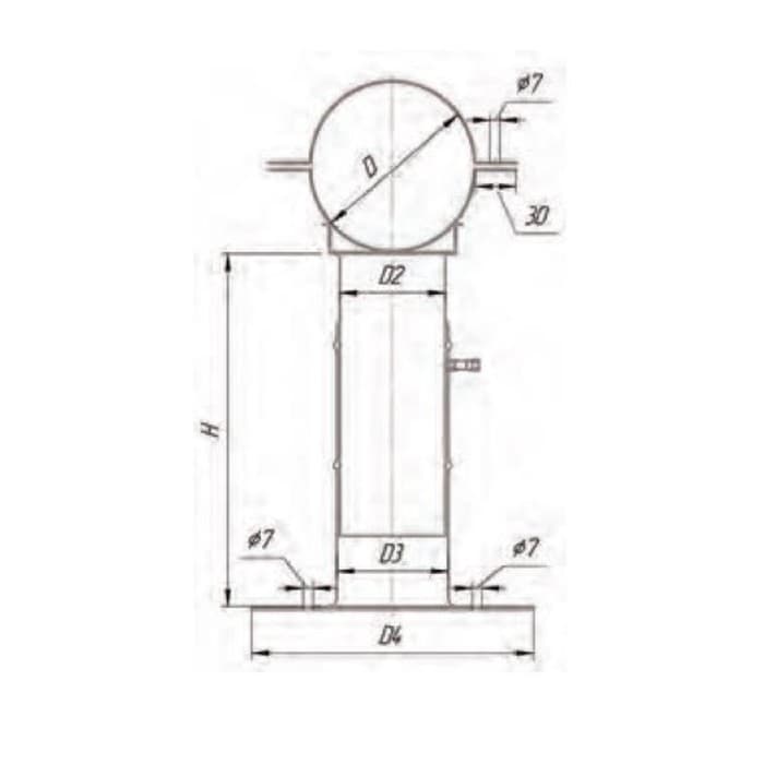 Кронштейн стеновой телескопический для дымохода «УМК», 40 - 75 мм, d=200 мм, нержавеющая сталь 1.0 мм