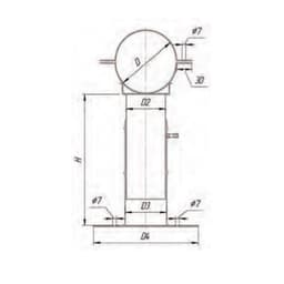 Кронштейн стеновой телескопический для дымохода «УМК», 40 - 75 мм, d=210 мм, нержавеющая сталь 1.0 мм