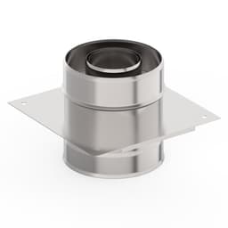 Монтажная площадка для дымохода «УМК», d=115×200 мм, нерж/нерж, 1.0 мм/0.5 мм