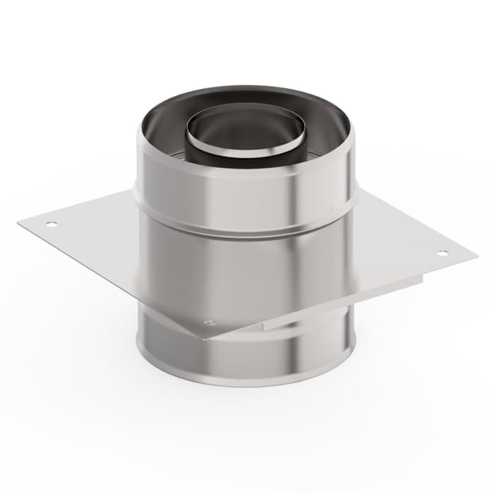 Монтажная площадка для дымохода «УМК», d=150×210 мм, нержавеющая сталь, 1.0 мм/0.5 мм