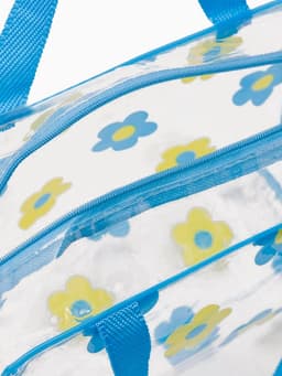 Косметичка - сумка на молнии для бассейна, с ручками, с цветочным принтом, прозрачная