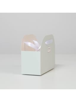 Коробка для цветов складная, мятная «Счастье ждёт тебя», 17×13×7 см