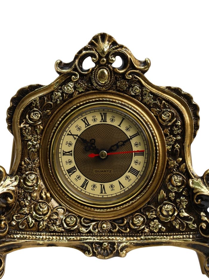 Часы настольные интерьерные каминные, 21×19×6.5 см, d=7 см, золото