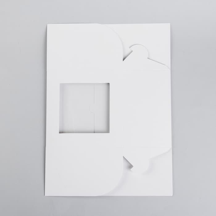 Кондитерская складная коробка для капкейков с окном на 4 шт., белая, 16×16×10 см
