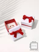 Коробочка подарочная под кольцо, серьги «Рафаэлло», 5×5 см, бело-красная