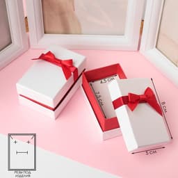 Коробочка подарочная под набор «Рафаэлло», 5×8 см, бело-красная