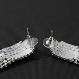 Серьги висячие со стразами «Голливуд» водопад нитей, белые в серебре, 11 см