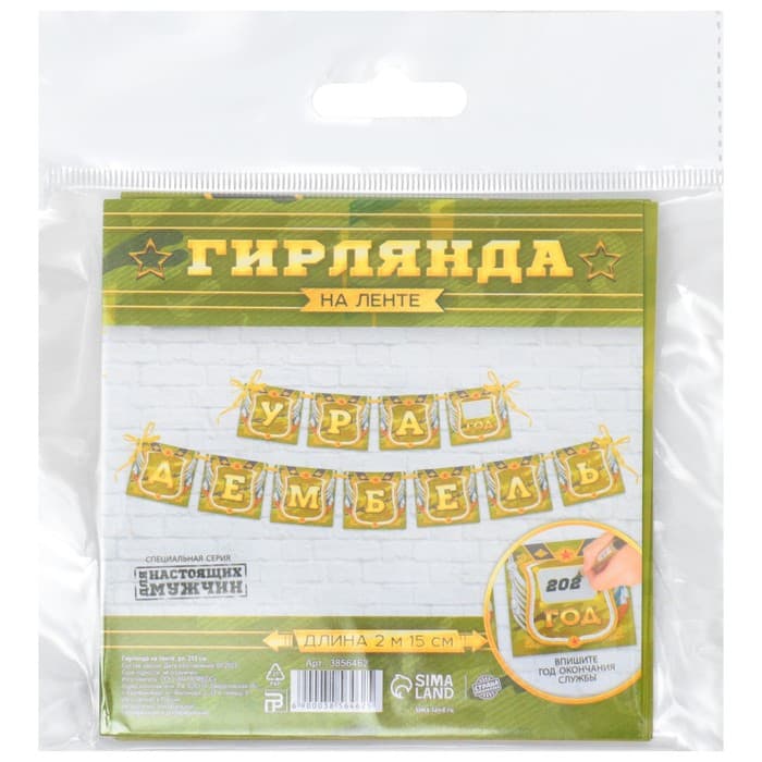 Гирлянда на ленте «Дембель», длина 215 см