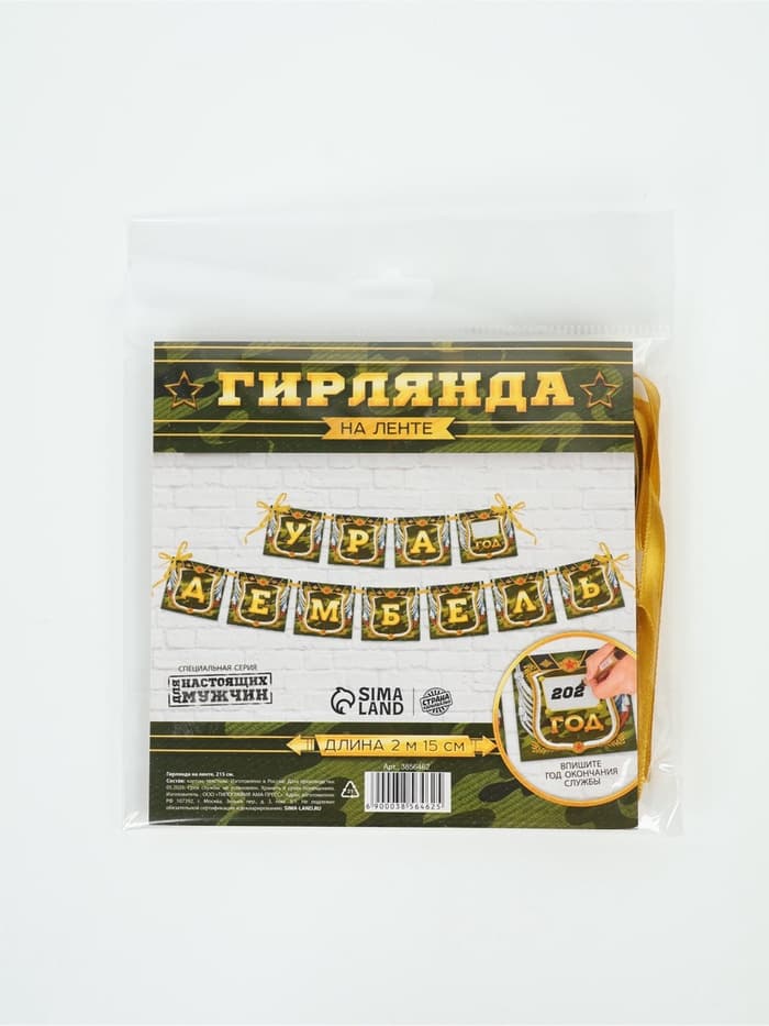 Гирлянда на ленте «Дембель», длина 215 см