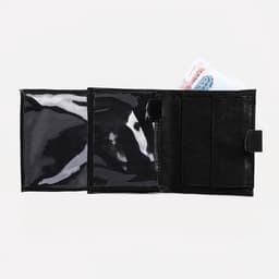 Портмоне мужское на кнопке, 2 в 1, для автодокументов, 4 отдела, для карт, для монет, чёрное