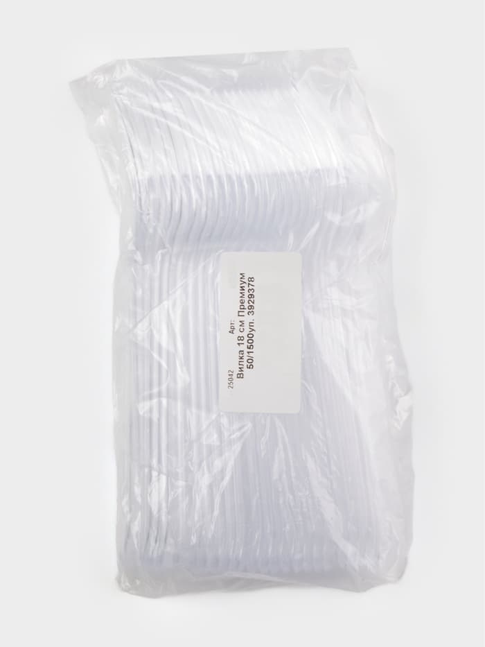 Вилка пластиковая одноразовая «Премиум», 18 см, прозрачная