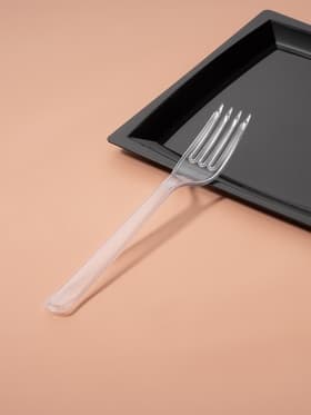 Вилка пластиковая одноразовая «Премиум», 18 см, прозрачная