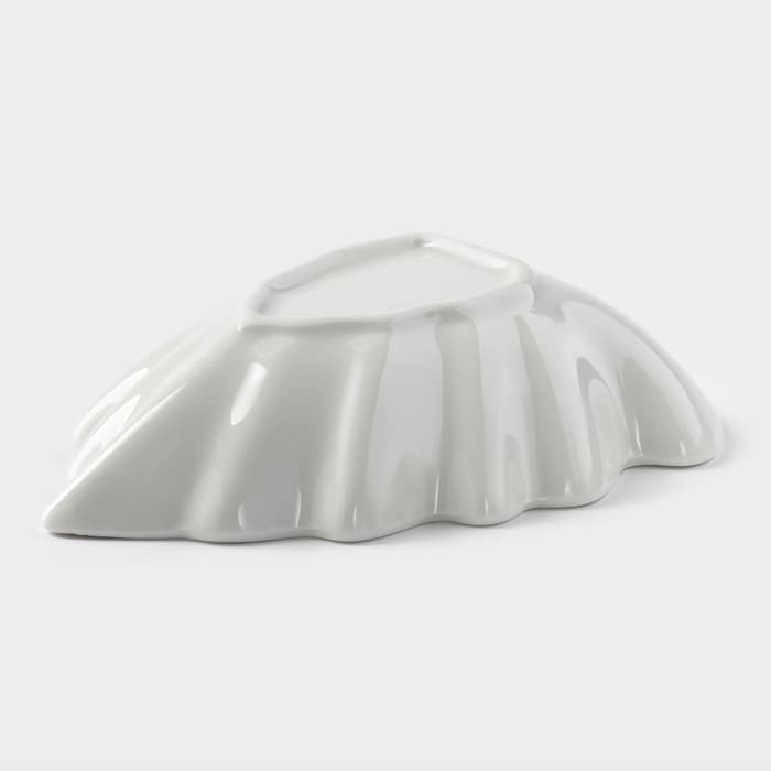 Соусник «Лиственник», 14×10×3 см, керамика, белый