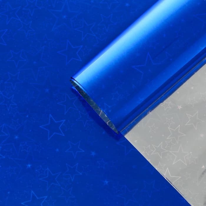 Бумага голографическая «Звездопад», синяя, 70×100 см