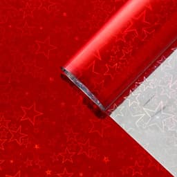 Бумага голографическая «Звездопад», красная, 70×100 см