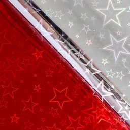 Бумага голографическая «Звездопад», красная, 70×100 см