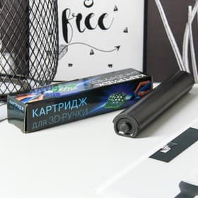 Картридж сменный жидкого пластика для 3D ручки, красный полупрозрачный, светится в темноте