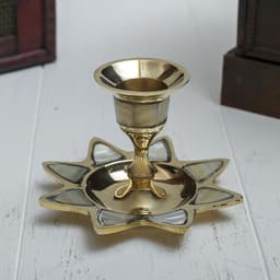 Подсвечник с перламутром «Звезда», на 1 свечу, 9.5×9.5×6.5 см, латунь