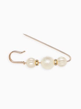 Булавка «Зефир», 7 см, белая в золоте