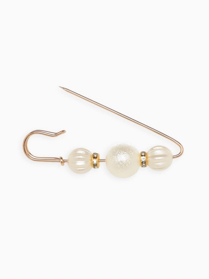 Булавка «Зефир», 7 см, белая в золоте