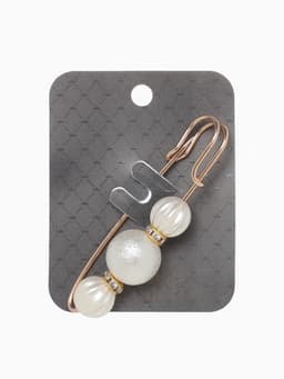 Булавка «Зефир», 7 см, белая в золоте