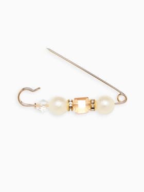 Булавка «Кубик», 6.5 см, бело-коричневая в золоте