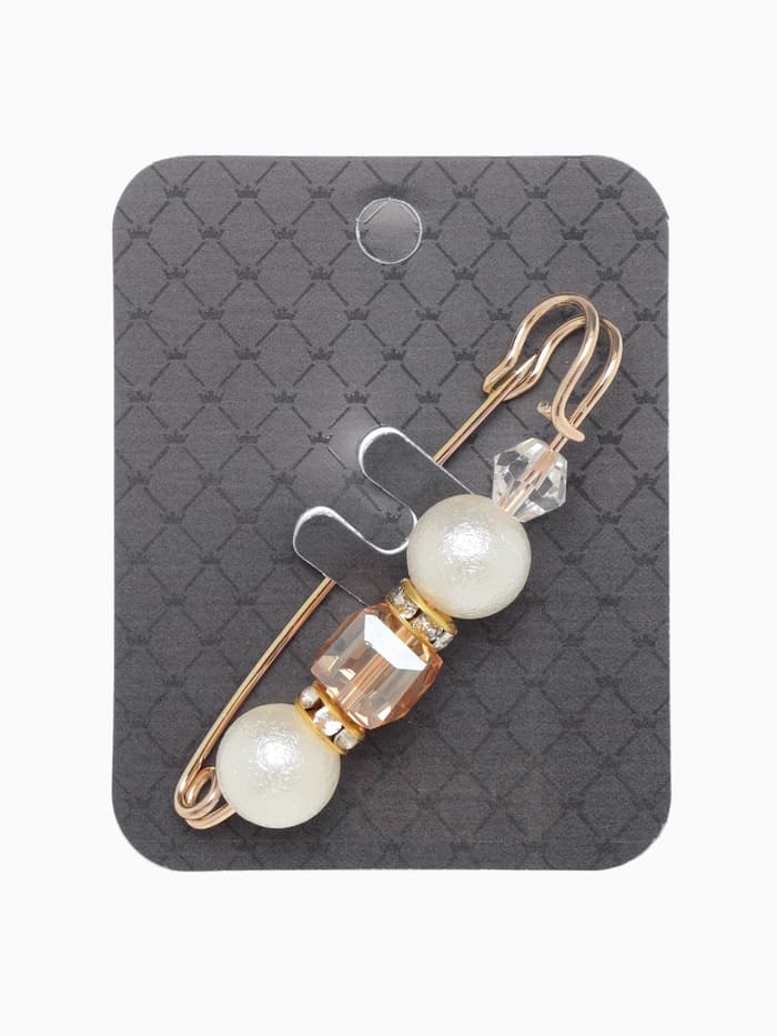 Булавка «Кубик», 6.5 см, бело-коричневая в золоте