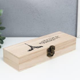 Шкатулка для росписи дерево «Эйфелева башня», для творчества, декора, 3.5×19.2×7.2 см