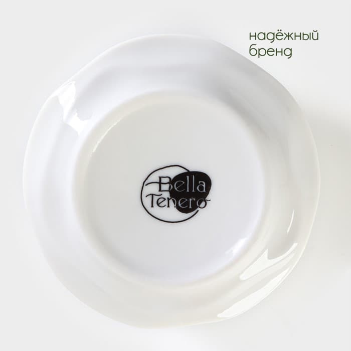 Набор для специй BellaTenero, 5 предметов: солонка 80 мл, перечница 80 мл, сахарница с ложкой 170 мл, на бамбуковой подставке, фарфор, белый