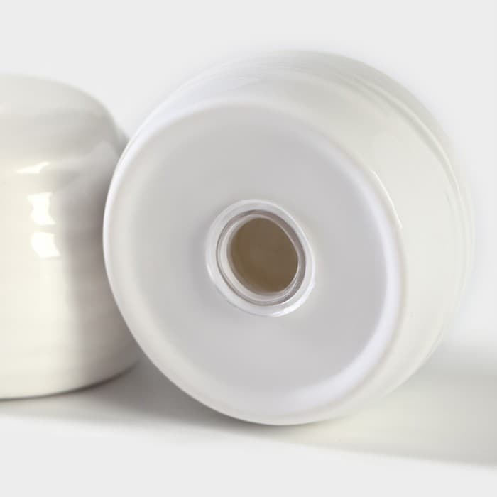 Набор для специй BellaTenero, 5 предметов: солонка 80 мл, перечница 80 мл, сахарница с ложкой 170 мл, на бамбуковой подставке, фарфор, белый