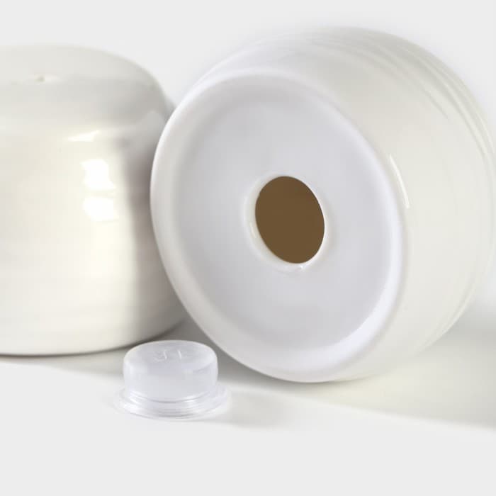 Набор для специй BellaTenero, 5 предметов: солонка 80 мл, перечница 80 мл, сахарница с ложкой 170 мл, на бамбуковой подставке, фарфор, белый