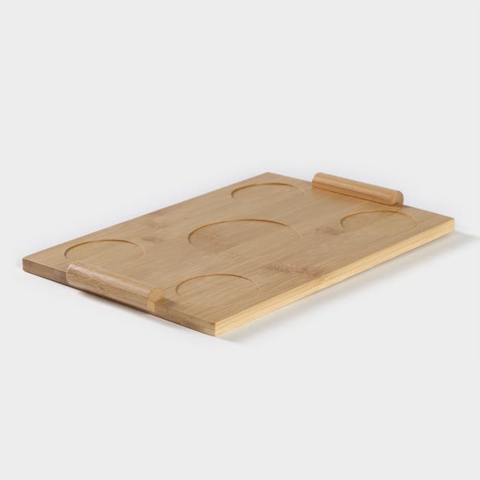 Чайный сервиз на подставке Доляна «Эстет», 5 предметов: чайник 800 мл, 4 кружки 220 мл, фарфор, белый