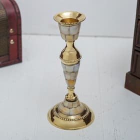 Подсвечник с перламутром «Замок», на 1 свечу, 7.5×7.5×17 см, латунь